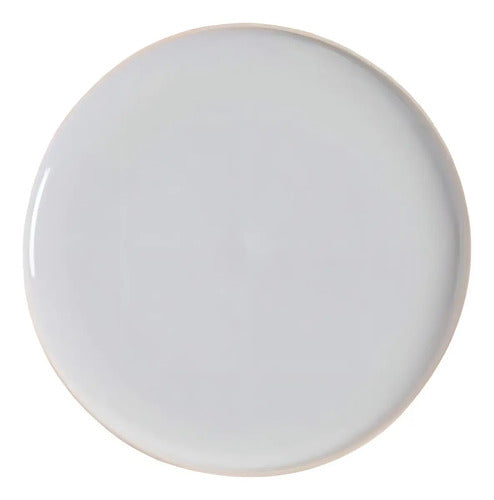 Plato Playo Korba Brillante Gris Claro De 27 Cm, De Cerámica Mishka