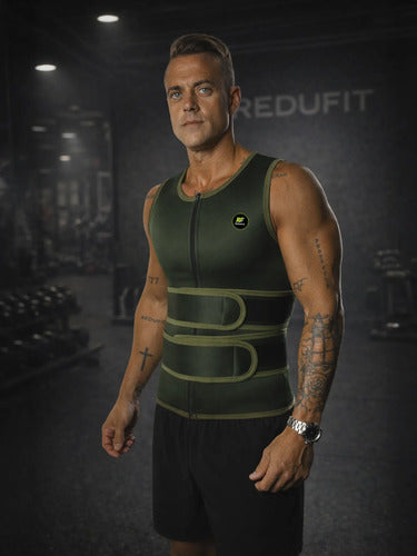 Chaleco Modelador Faja Reductora Postural Hombre Verde Musgo Talle XXL · 18392 · foto 03
