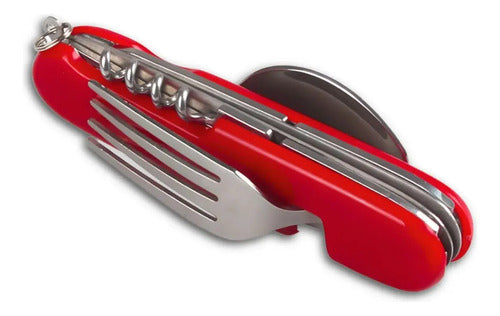 Set de Cubiertos Camping Fenser 5 en 1 de Acero Inoxidable Rojo · 16989 · foto 02