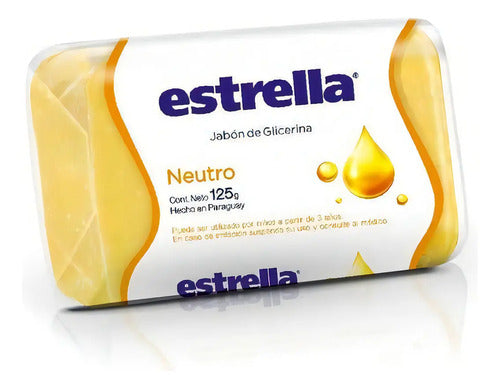 Jabón De Glicerina Neutro Estrella 125g Hipoalergénico