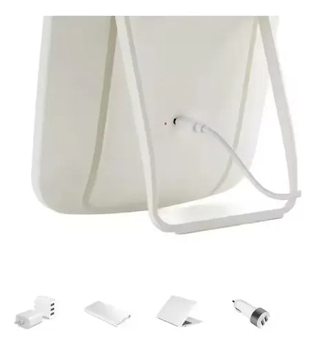 Espejo Rectangular de Maquillaje con Luz LED Táctil Recargable USB Rosa · 17128 · foto 06