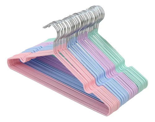 Perchas Antideslizantes De Metal Para Ropa Verde Agua