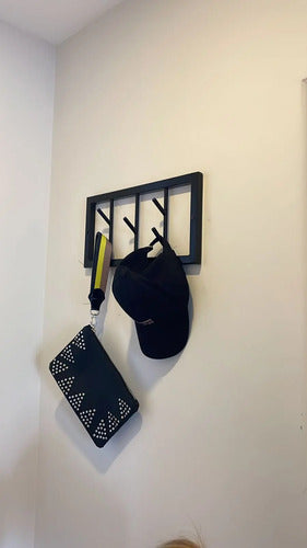 Perchero De Pared Industrial Movible X5 Ganchos