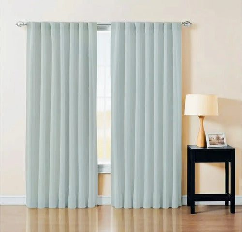 Cortina Blackout Kitel 2p Gris Presilla Gris