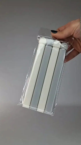 Broches Cierre Hermético Bolsas Clips Comidas Cocina X4 Gris y Blanco · 18680 · foto 02