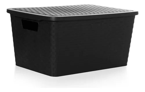 Caja Organizadora Símil Rattan Mediano P