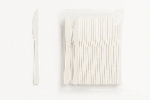 Cuchillo Plastico Descartable Blanco 10