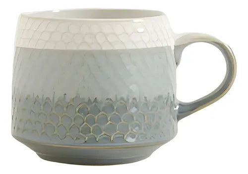 Tazon Tramado Degradé Aquamarine 600ml Cerámica Gris