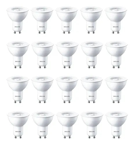 Pack X20 Lámparas Philips Led Dicroica Gu10 4,7w Luz Fria