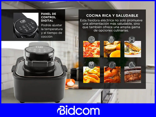 Freidora De Aire Caliente Gadnic Cocción 360 Tapa Con Visor Negro