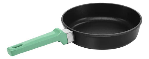 Set X2 Sartenes 20cm Y 24cm De Aluminio Fundido Con Recubrimiento Antiadherente Sin Pfoa Con Mango Verde Tio Tito Verde Esmeralda