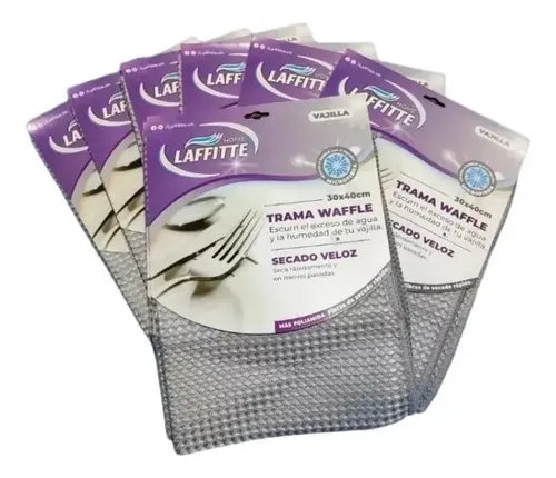Pack X 3 Paño Microfibra Waffle 30x40cm Vajilla Secado Rapid