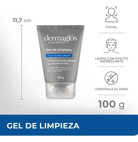 Gel De Limpieza Dermaglós Hombres Refrescante 100g Momento De Aplicación Día/noche Tipo De Piel Todo Tipo De Piel