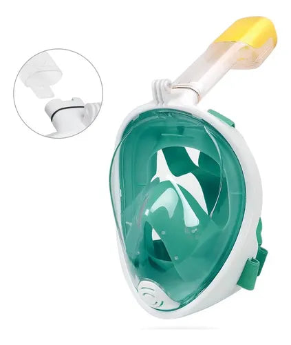 Máscara de Snorkel Full Face con Soporte para Cámara Talle L-XL Verde · 16914 · foto 05