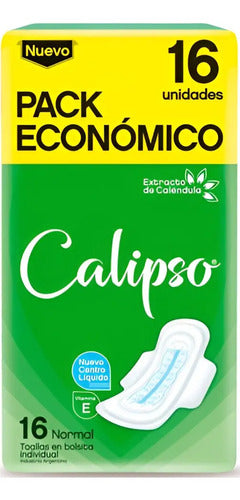 Toalla Calipso C/alas Pocket Verde 16u Pack 6 Unidades