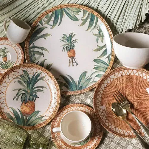Plato Hondo Porto Brasil Platinum Coup Piña Sopa 6 Platos