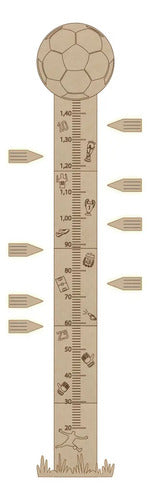 Medidor Altura Infantil 145cm Cuadro Madera Futbol Chicos