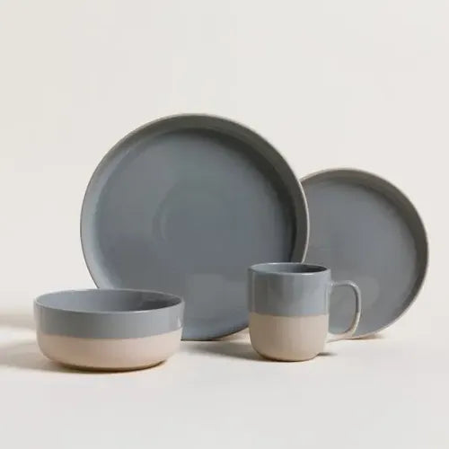 Bowl De Ceramica Base Beige - Linea Gante Color Gris