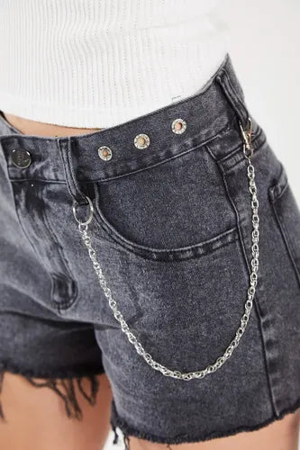 Short Jean Denim Night Black Grey Koxis Mujer Black Grey Xs
