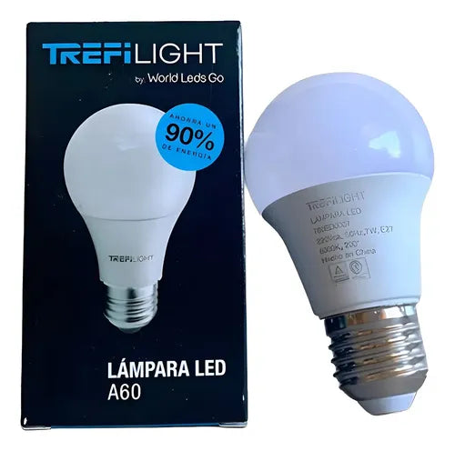 Lampara Led Trefilight A60 12w Blanco Frio Blanco Frío