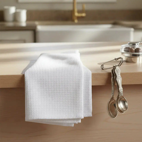 Repasador Toalla Premium Algodon 56 X 49cm Blanco 6 Unidad