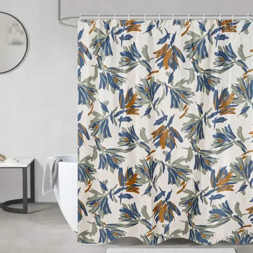 Cortina De Baño Teflón Ganchos Antihongos 180 X 180 Floral