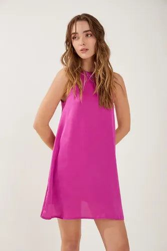 Vestido Corto Para Mujer Seda Sin Mangas Fedra Rimmel