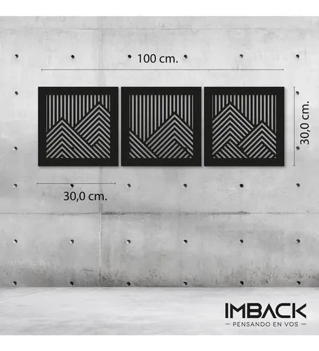 Cuadro Madera Calado Mdf Living Montañas Moderno Decorativo