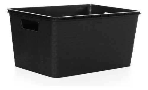 Caja Organizadora Símil Rattan Mediano P