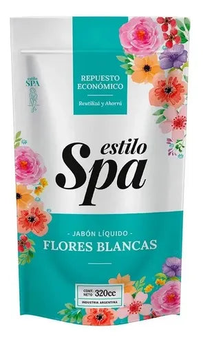 Jabon Liquido Repuesto Estilo Spa Flores Blancas X 320 Ml