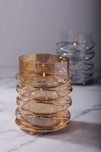 Vela De Parafina Liquida Premium Con Portavela Dorado