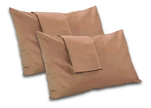 Pack X 2 Fundas Almohada Blanco París Microfibra 50x80cm Nar
