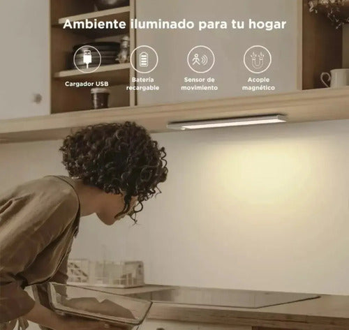 Barra de Luz LED 30cm USB Aluminio Recargable con Sensor para Cocina · 15796 · foto 06