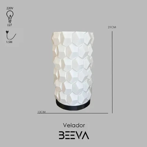 Lampara Velador Dekia Beeva Negro/blanco Negro Blanco