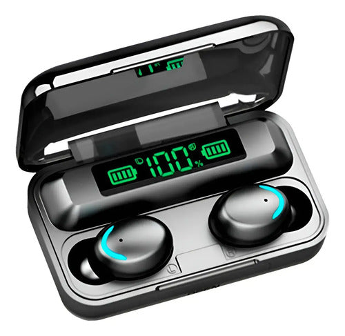 Auriculares Inalámbricos Bluetooth Solarmax F9-5 Powerbank Touch Negro · 14898 · foto 01