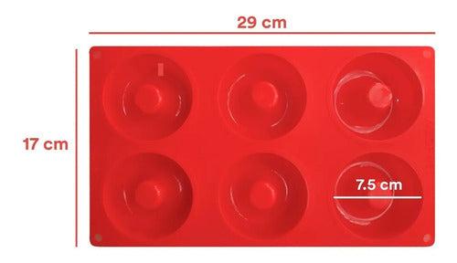 Molde De Silicona X 6 Donas Donuts Goma