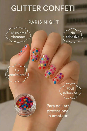 Glitter Confeti Redondo Paris Night x12 Mariposa · 16641 · foto 04