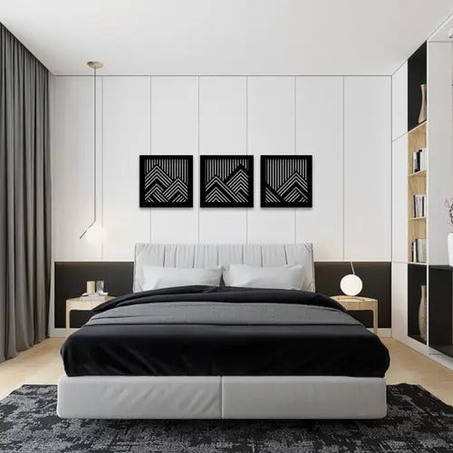 Cuadro Calado Decorativo Madera Mdf Alpes Montañas Moderno