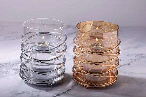 Vela De Parafina Liquida Premium Con Portavela Dorado
