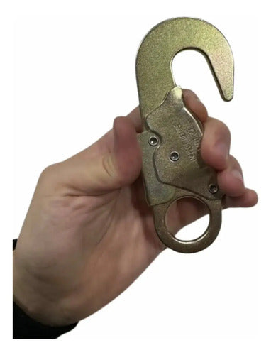 Mosquetón de Seguridad de Acero 18mm Ojo y Doble Traba Dorado Oscuro · 16822 · foto 03