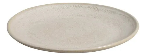 Platos Playos Gres Crema Pack X6 Porto Brasil Cerámica Liso