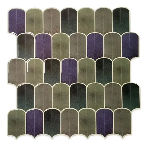 Panel Placa 3d Autoadhesivo 30x30 Vinilo Arcos Violeta