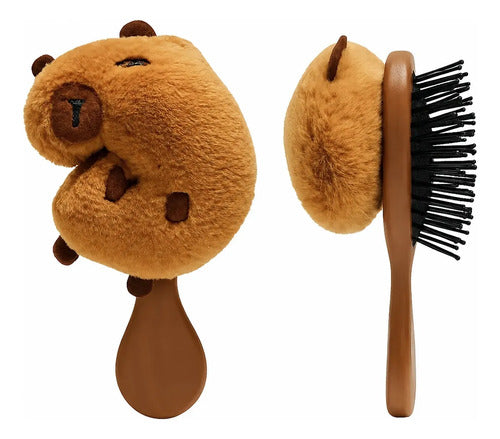 Cepillo para Cabello Capibara Peluche 3D Infantil 14x6cm Marrón · 17509 · foto 01