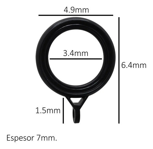 Argollas Plasticas 40mm Para Barral Negr