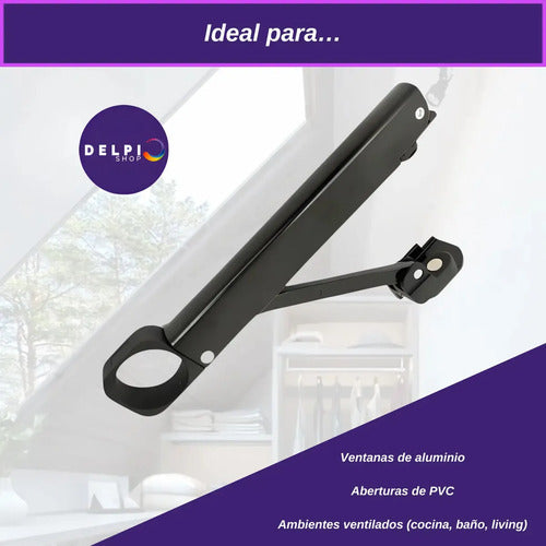 Brazo de Empuje Bronzen para Ventana Proyectante 16cm Modena Negro · 20722 · foto 06
