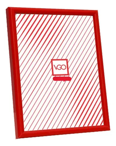 Portarretrato Vgo Bda.5 Color Rojo Diseño Liso Para Foto De 13 Cm X 18 Cm De Plástico, Vidrio X Unidad
