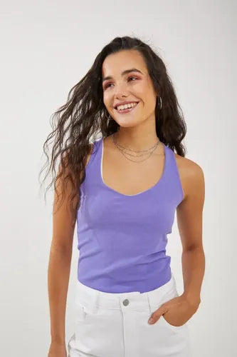 Musculosa Gota Cruz Espalda Rimmel Lila S