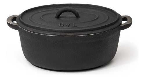 Cacerola Dvl 4l Hierro Ovalada Negra Negro