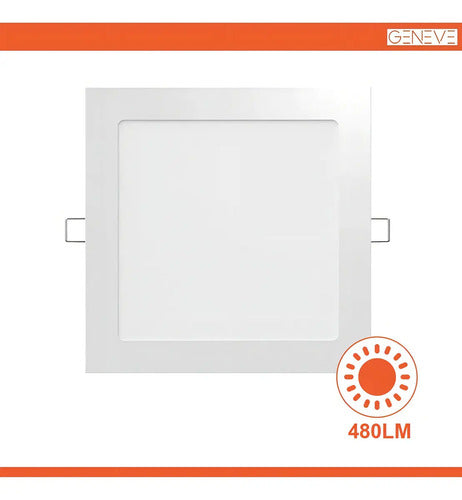Plafon Panel Led 6w Embutir Cuadrado Empotrar Flex Estructura Blanco Cálido