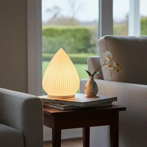 Velador Moderno Nórdico LED Impresión 3D Gota Blanco · 15286 · foto 02